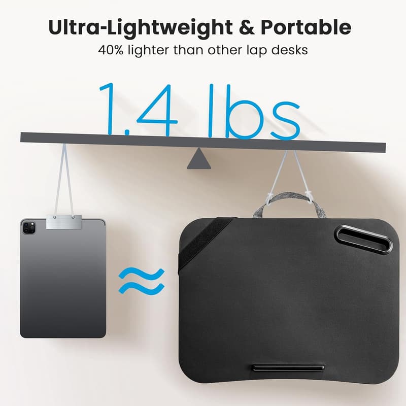 Portable Lap Desk with Cushion for Laptops up to 15.6