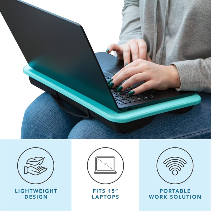 Aqua Sky Compact Lap Desk for Laptops Up to 15 Inches