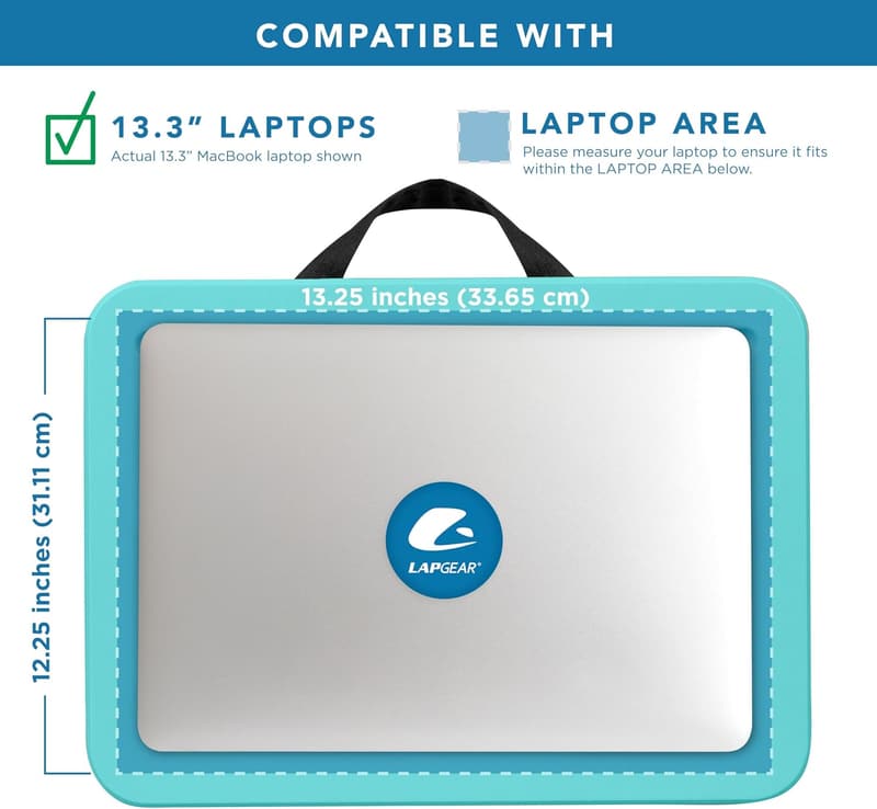 Aqua Sky Compact Lap Desk for Laptops Up to 15 Inches