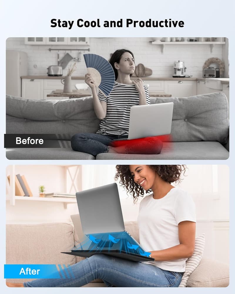 Adjustable Laptop Lap Desk with Ergonomic Angles and Non-Slip Surface