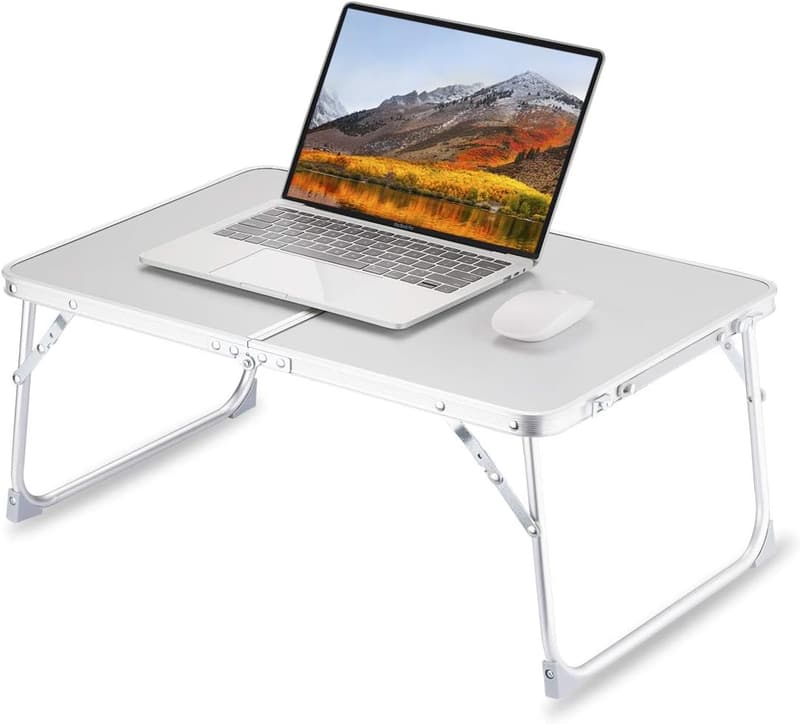 Portable Foldable Laptop Table for Bed and Breakfast Tray (Gray)