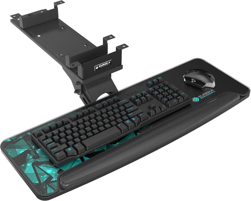 Height Adjustable Under Desk Keyboard Tray with Mouse Pad