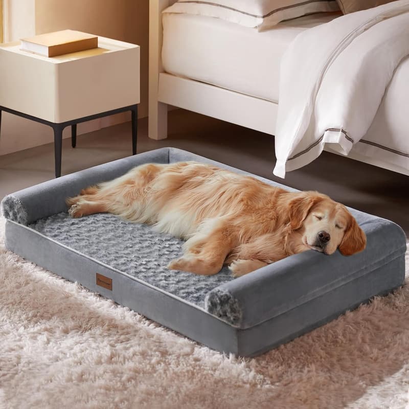 Orthopedic Waterproof Dog Bed for Large Dogs with Washable Cover