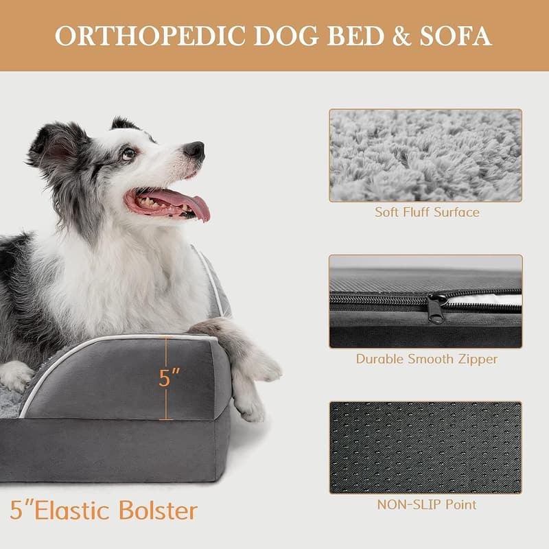 Extra Large Waterproof Orthopedic Dog Bed with Removable Cover