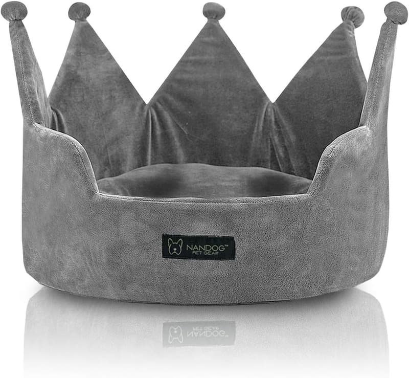 Cozy Gray Round Bed for Small Dogs & Cats - Washable Plush