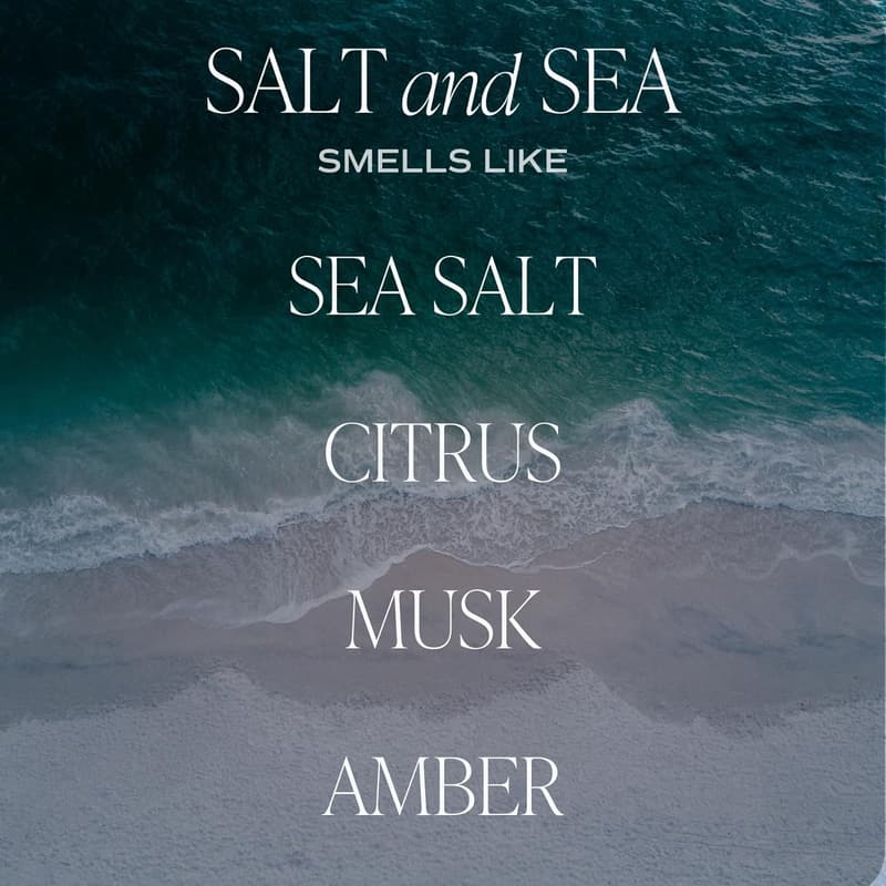 Coastal Sea Salt Soy Candle - Beach Scent, 9oz, 40-Hour Burn
