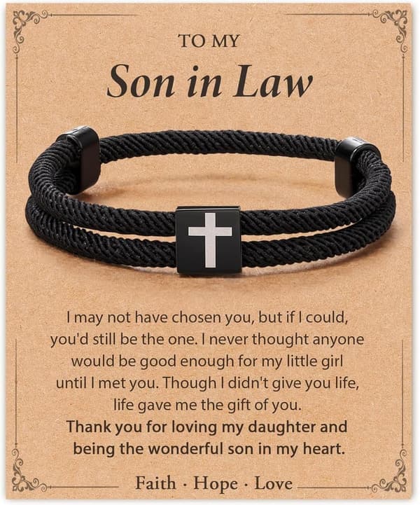 Faith Cross Bracelet for Boys - Adjustable Confirmation Gift