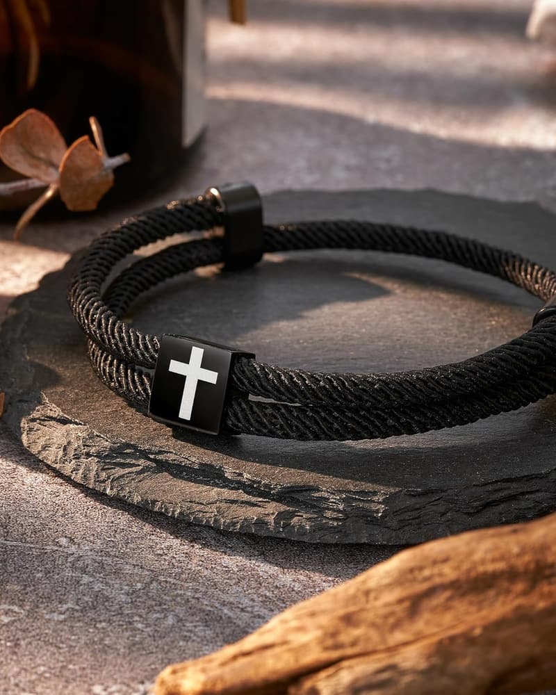 Faith Cross Bracelet for Boys - Adjustable Confirmation Gift