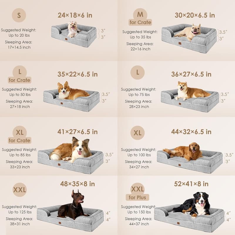 Extra Large Orthopedic Dog Bed with Waterproof Memory Foam