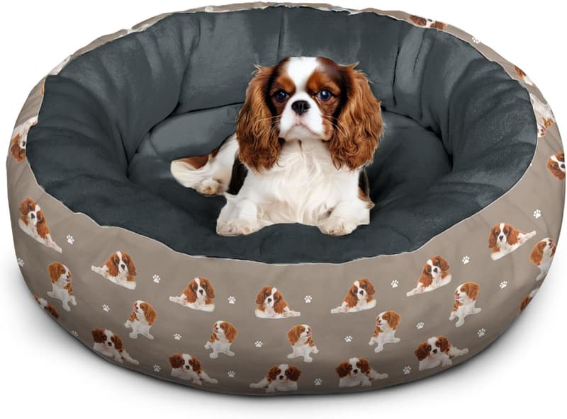 Washable Round Dog Calming Bed for Small to Large Dogs