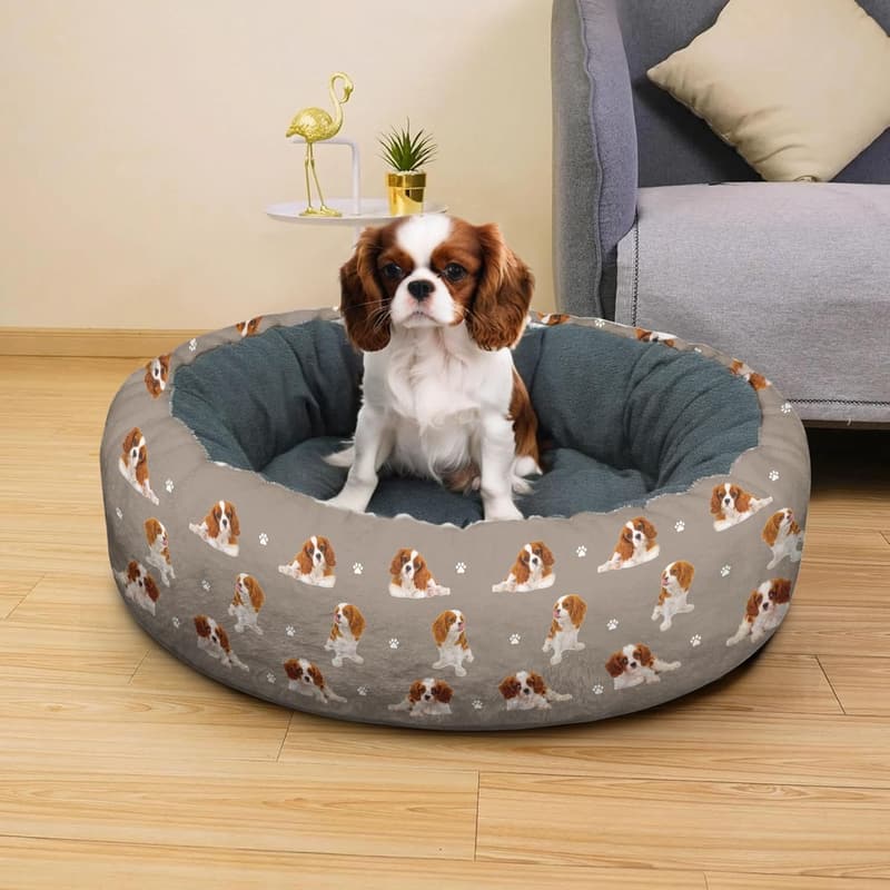 Washable Round Dog Calming Bed for Small to Large Dogs
