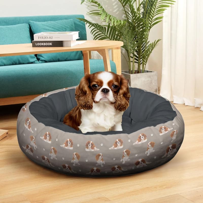 Washable Round Dog Calming Bed for Small to Large Dogs