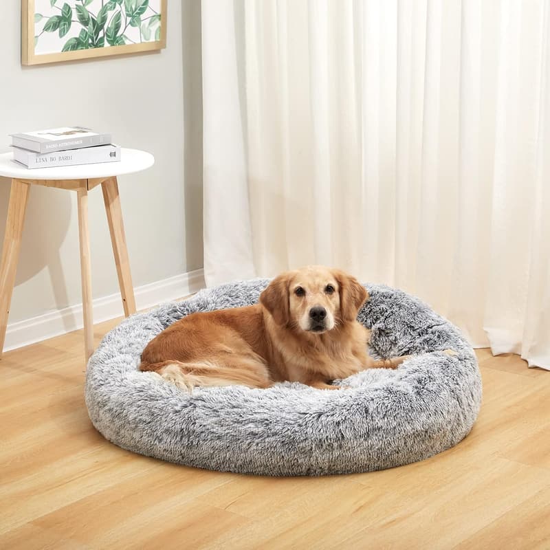 Calming Plush Dog Bed for Large Dogs - 36