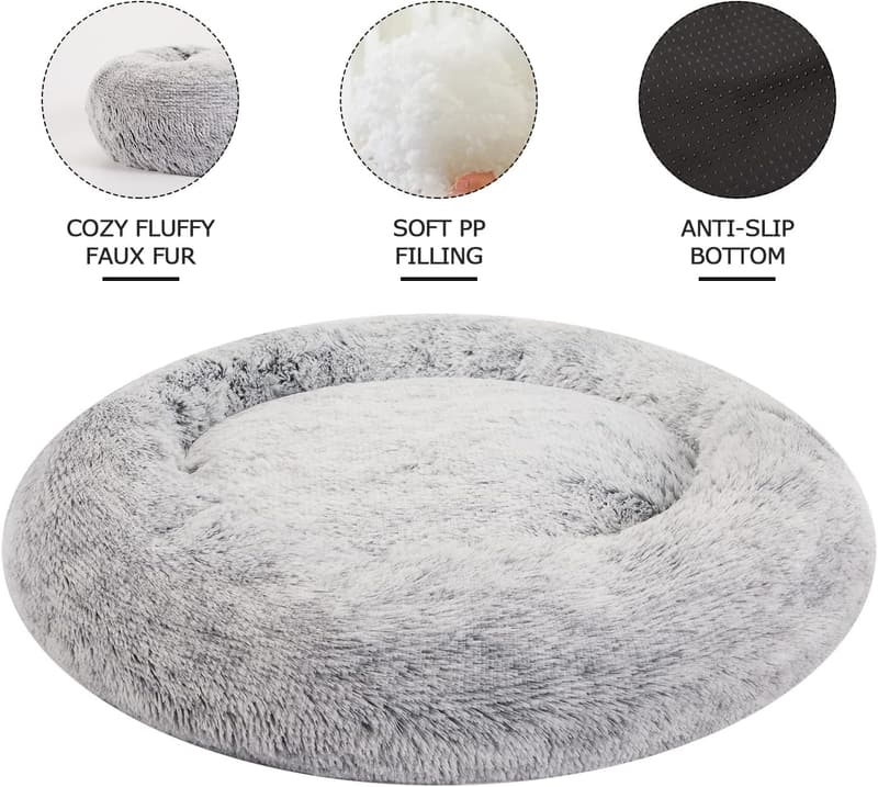 Calming Plush Dog Bed for Large Dogs - 36