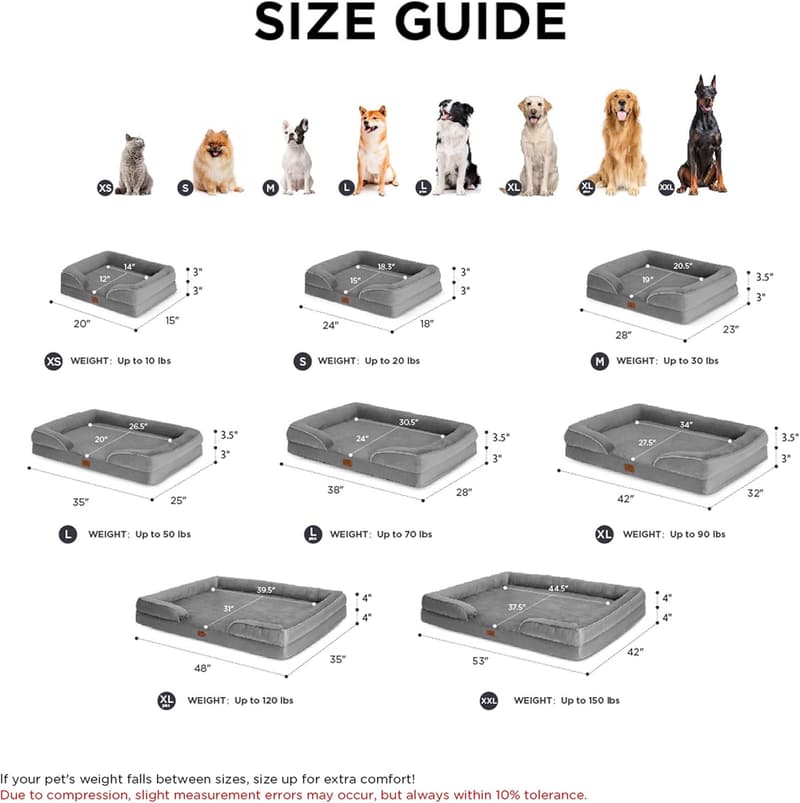 Extra Large Orthopedic Dog Bed - Supportive Foam with Washable Cover
