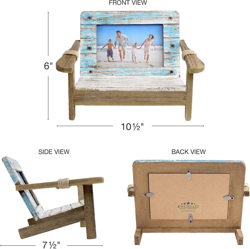 Nautical Beach Chair Photo Frame for 4x6 Horizontal Photos