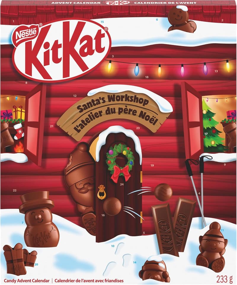 Christmas KIT KAT Advent Calendar with Assorted Chocolates, 233 g