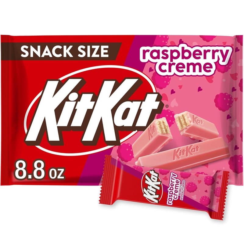 Valentine's Day KIT KAT Raspberry Wafer Snack Bag, 8.8 oz