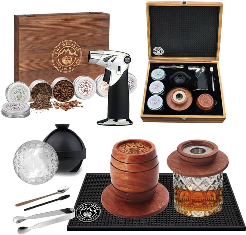 Cocktail Smoking Kit with Patented Barrel Smoker & 6 Wood Flavors