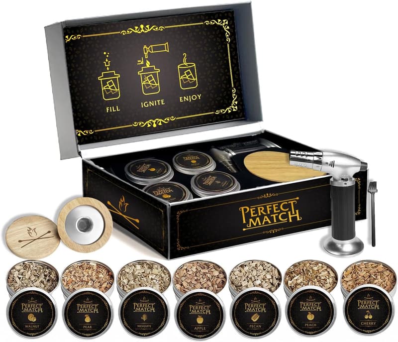 Cocktail Smoker Kit with 8 Wood Chips – Perfect Gift for Men