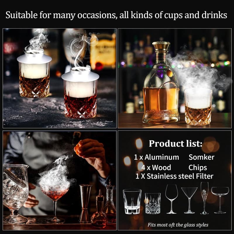 Father's Day Cocktail Smoker Kit with 4 Flavor Wood Chips