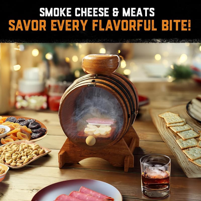 Premium Oak Bourbon Whiskey Smoker Kit for Men