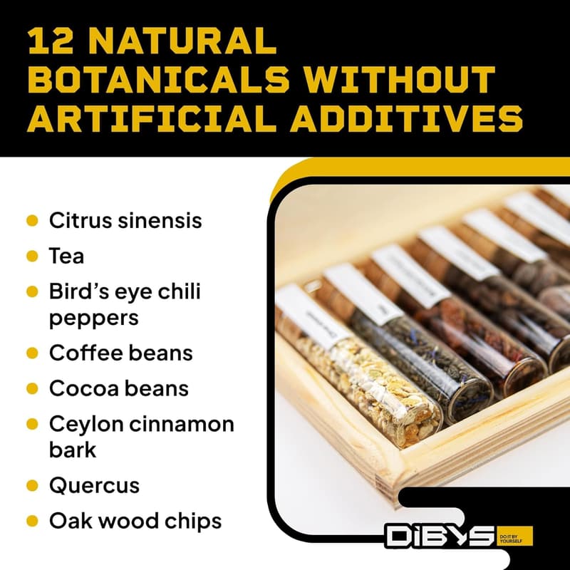 Whiskey Infusion Kit with 12 Botanicals & Wooden Box
