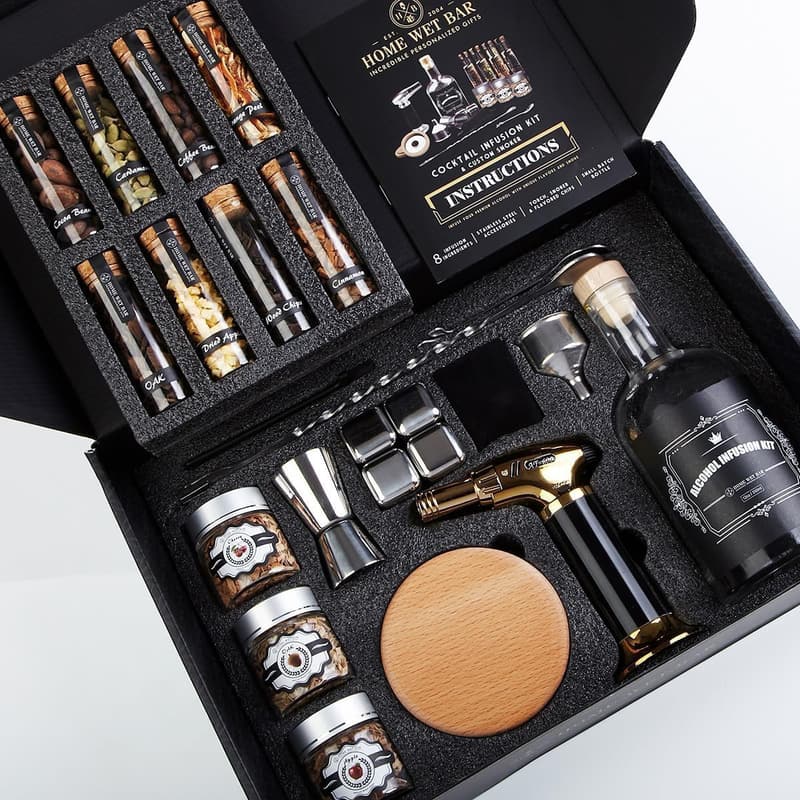 Whiskey Infusion Kit - 24pc DIY Cocktail Smoker Set