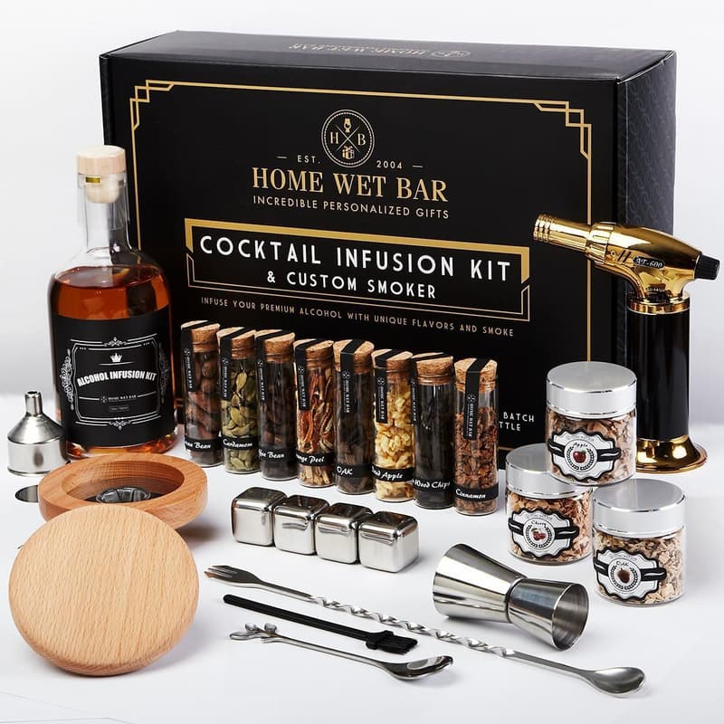 Whiskey Infusion Kit - 24pc DIY Cocktail Smoker Set