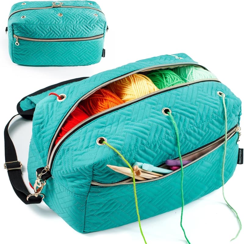 Yarn Storage Organizer - Crochet Bag for Knitting Essentials