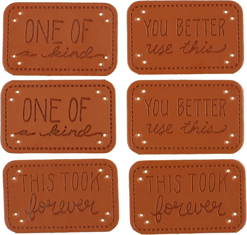 Handmade Leather Labels for Crafts - 6 Pack