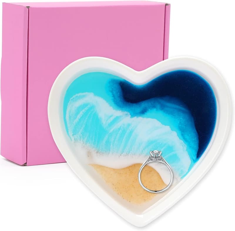 Ocean Jewelry Dish - Ceramic Trinket Holder for Women