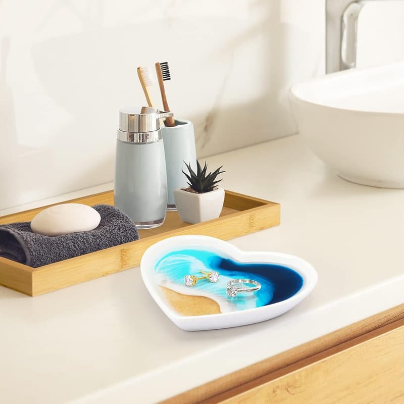 Ocean Jewelry Dish - Ceramic Trinket Holder for Women