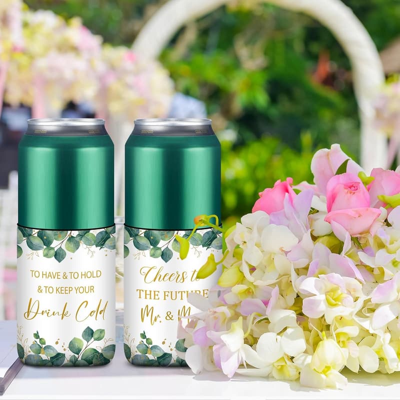 Wedding Can Cooler Sleeves - 100 Pcs Party Favors for Guests