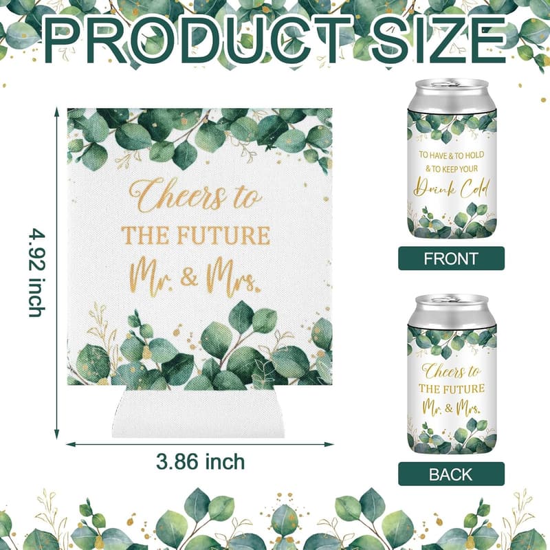 Wedding Can Cooler Sleeves - 100 Pcs Party Favors for Guests