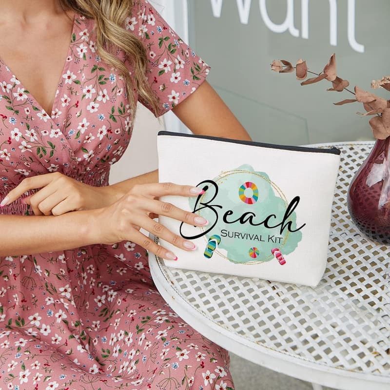 Funny Beach Makeup Bag for Women - Perfect Birthday Gift