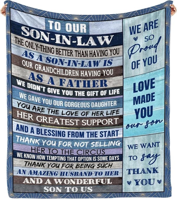 Birthday Gift Blanket for Son-in-Law - Soft Warm Throw 50