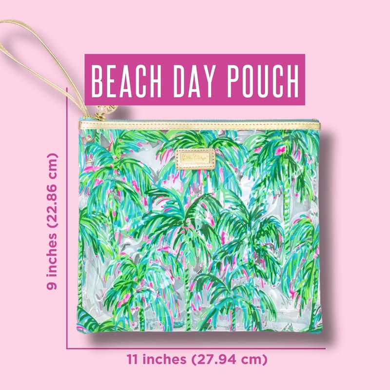 Beach Day Pouch Set with Drink Hugger and Towel Clips