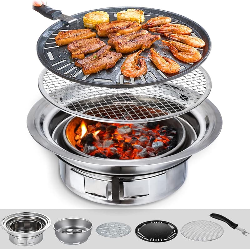 Portable Charcoal BBQ Grill - 13.7