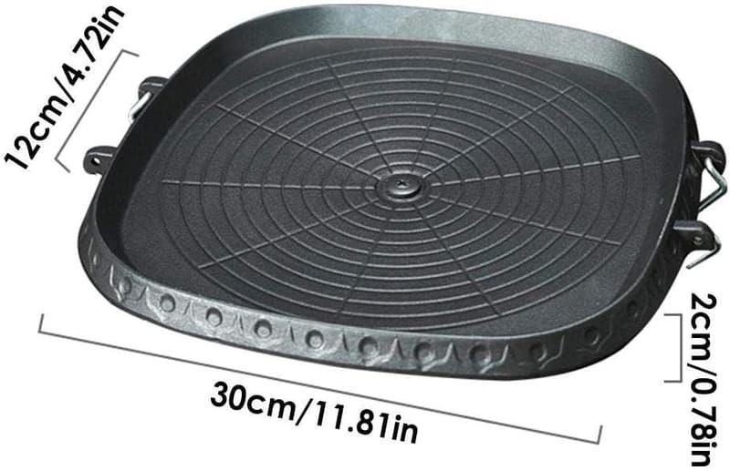 11.8-Inch Korean BBQ Non-Stick Grill Pan with 6-Layer Coating