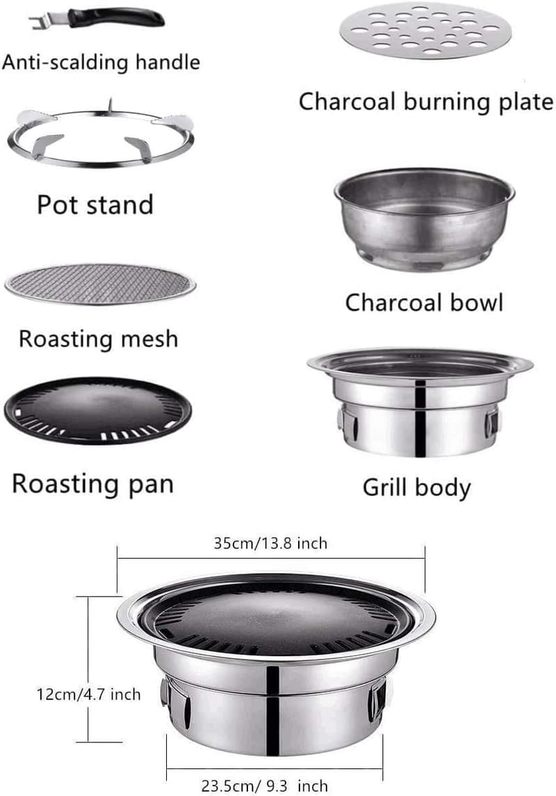 Portable Charcoal BBQ Grill for Camping & Home Use