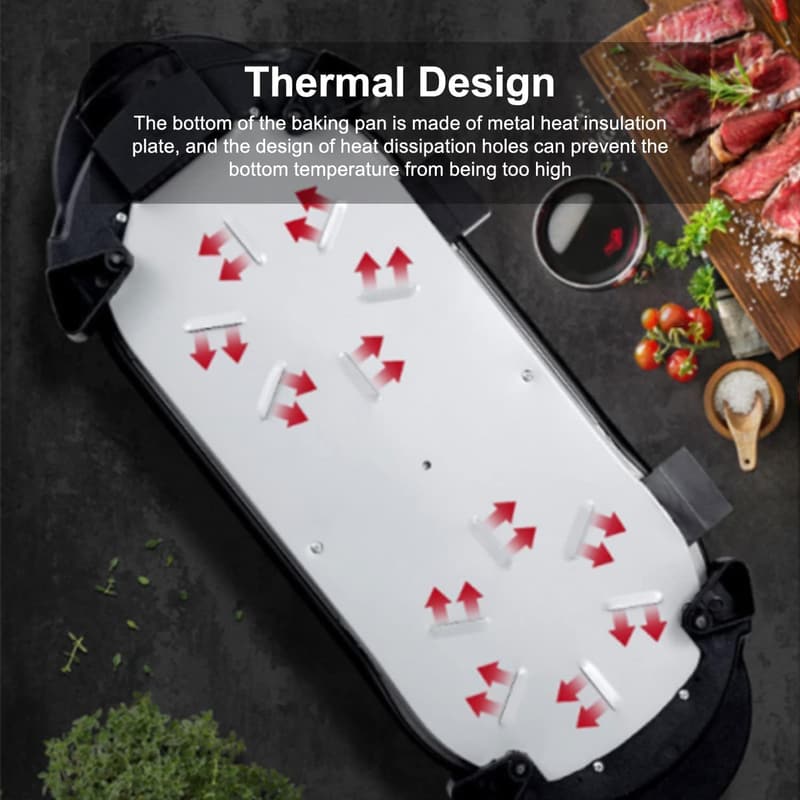 Electric BBQ Grill with 2200W Dual Temperature Control