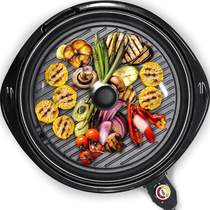 Indoor Smokeless Electric Grill, Nonstick 6-Serving, Black