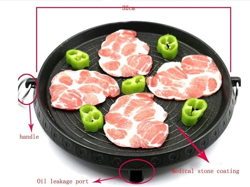 Korean BBQ Grill Pan - Non-stick Smokeless 32x32cm