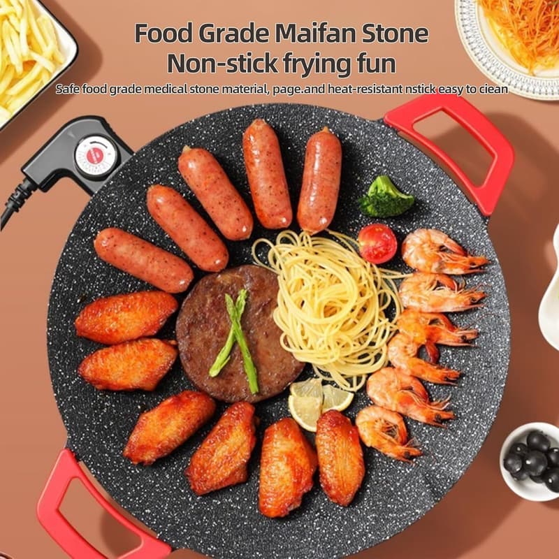 Electric Smokeless Indoor Grill – Compact Nonstick Griddle