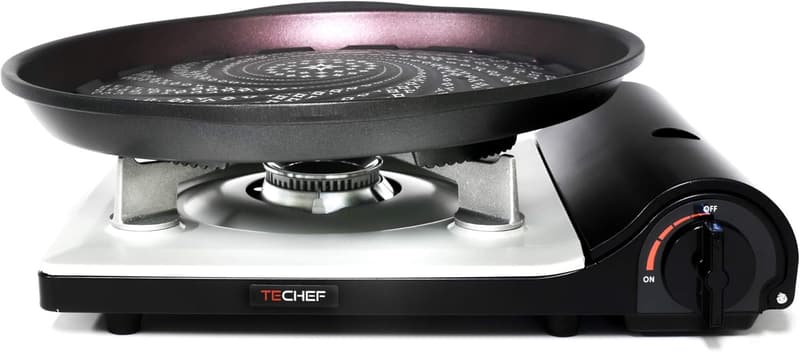 Korean BBQ Grill Pan with Portable Gas Stove Burner