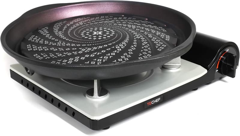Korean BBQ Grill Pan with Portable Gas Stove Burner