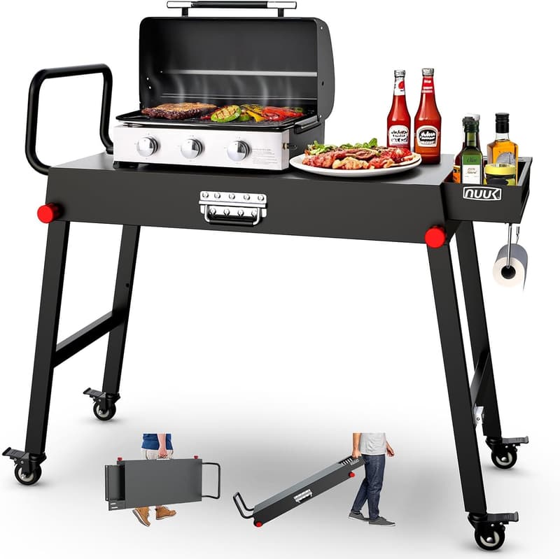 Portable Folding BBQ Grill Table - Heavy-Duty 300LBS Capacity