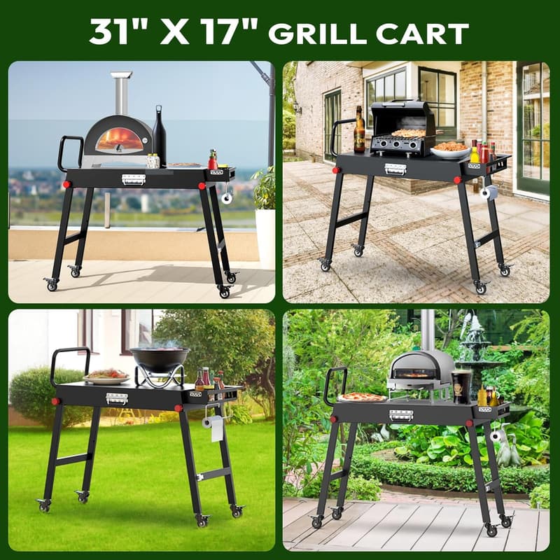 Portable Folding BBQ Grill Table - Heavy-Duty 300LBS Capacity