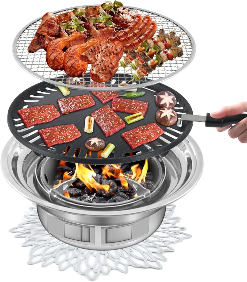 Portable Charcoal BBQ Grill for Camping and Picnics